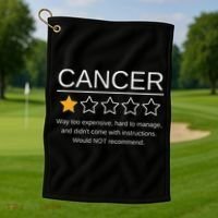 Funny Cancer Awareness One Star Rating Esophageal Ovarian Golf Towel thumb 1