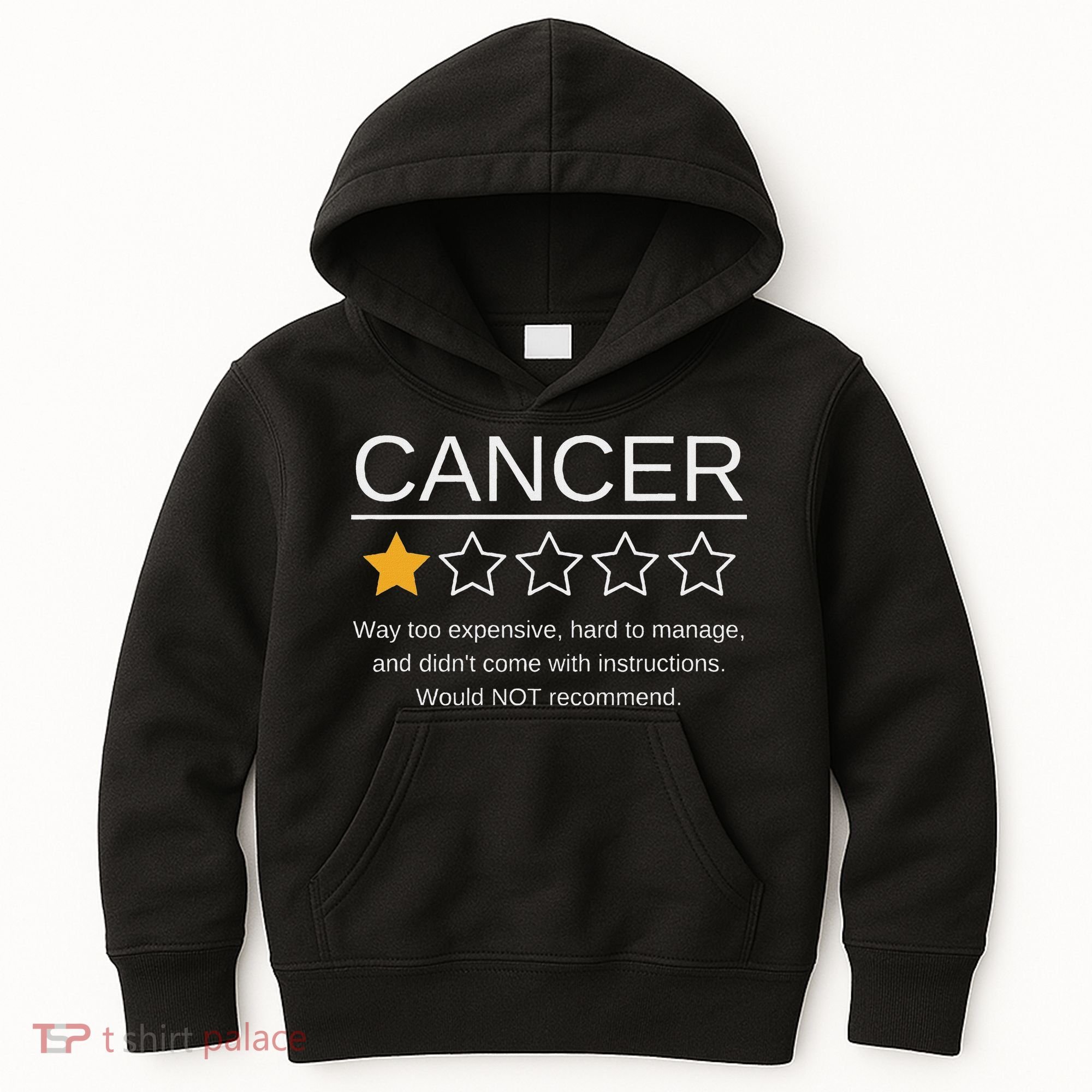 Funny Cancer Awareness One Star Rating Esophageal Ovarian Kids Hoodie