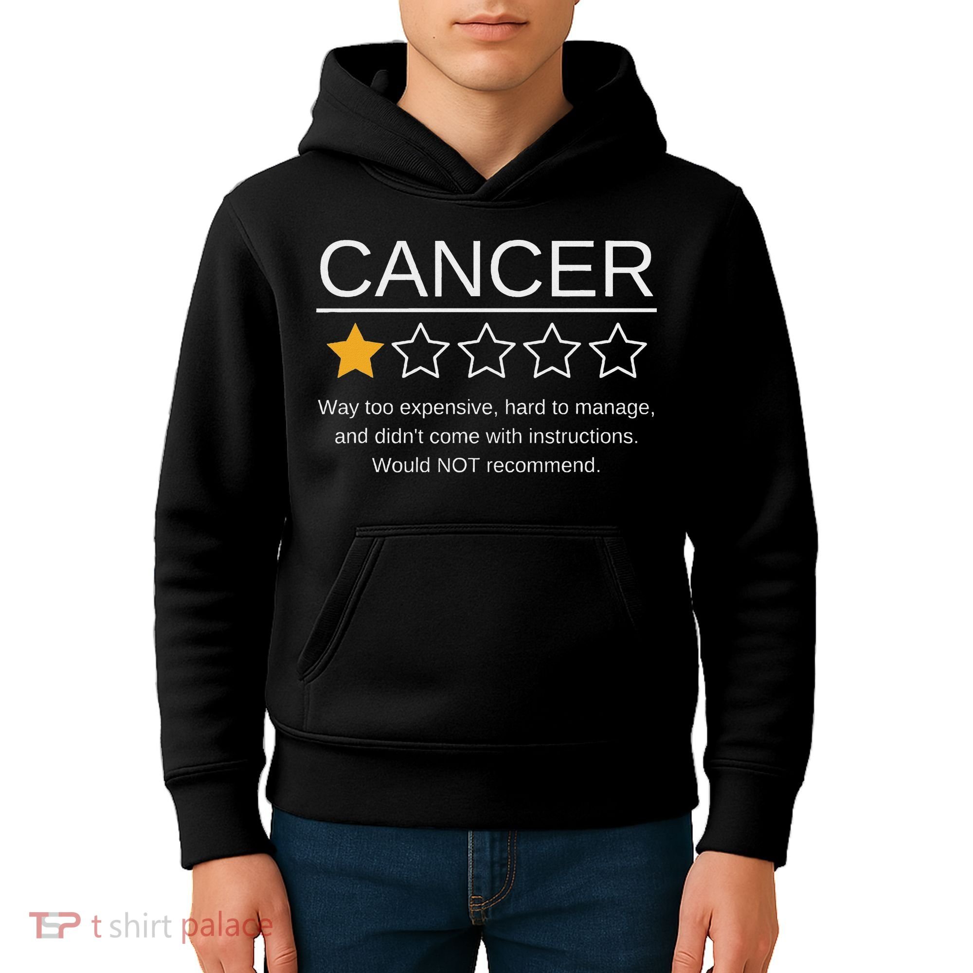 Funny Cancer Awareness One Star Rating Esophageal Ovarian Kids Hoodie