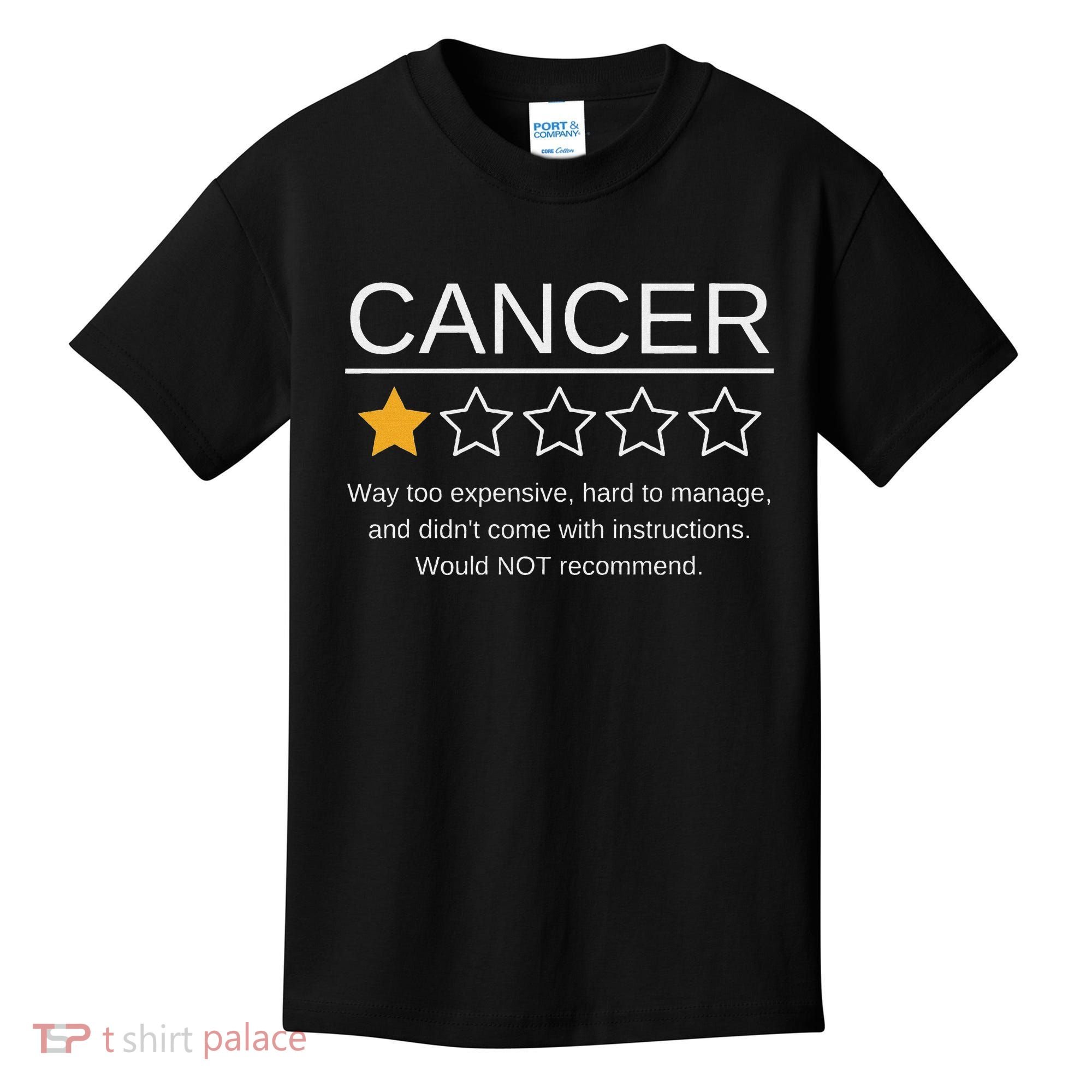 Funny Cancer Awareness One Star Rating Esophageal Ovarian Kids T-Shirt
