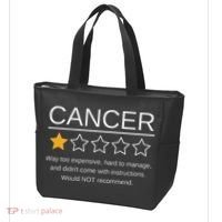 Funny Cancer Awareness One Star Rating Esophageal Ovarian Tote Bag thumb 3