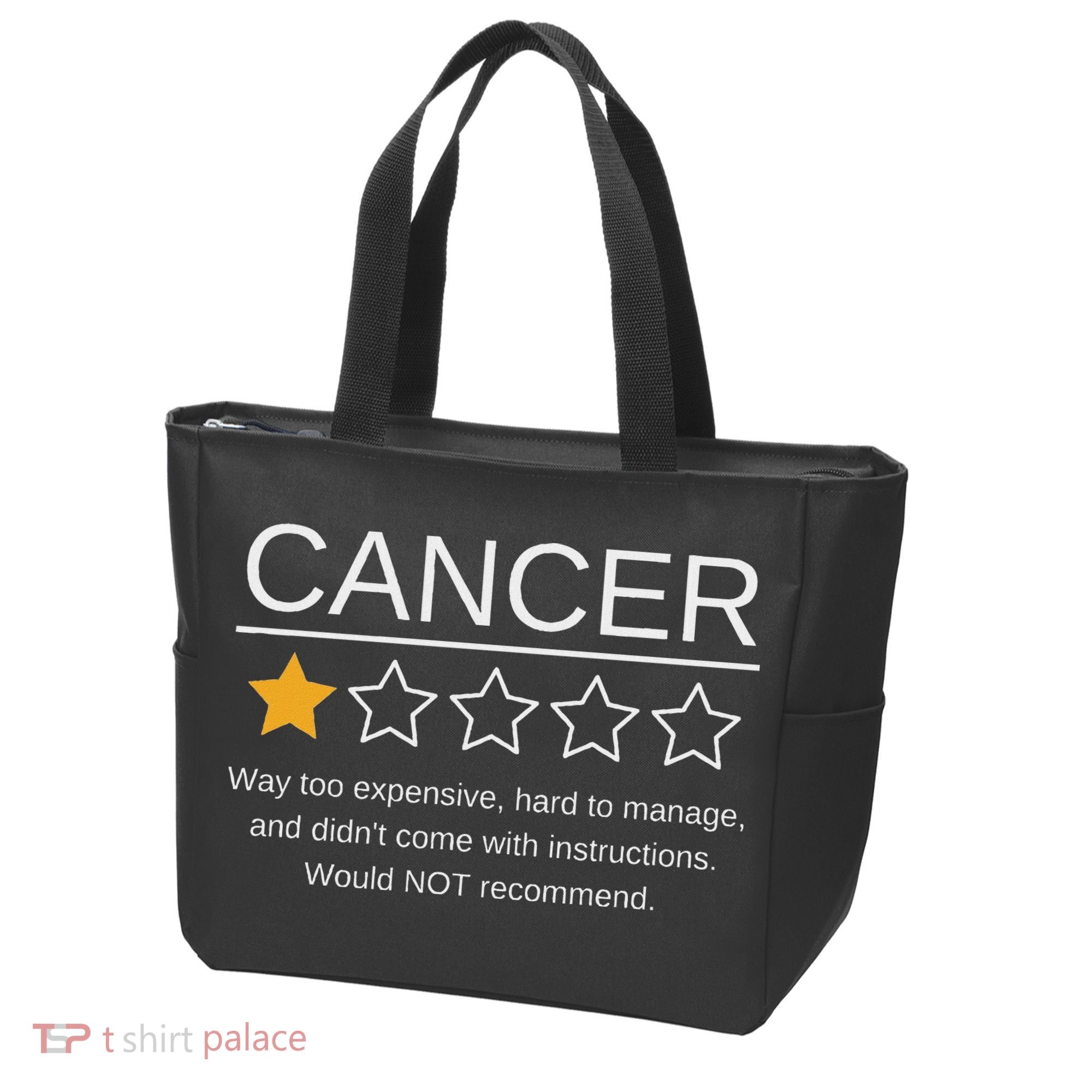 Funny Cancer Awareness One Star Rating Esophageal Ovarian Tote Bag