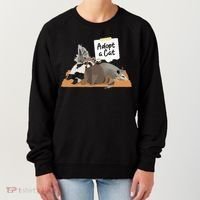 Funny Cute Adopt A Cat Skunk Raccoon Opossum Women's Sweatshirt thumb 0
