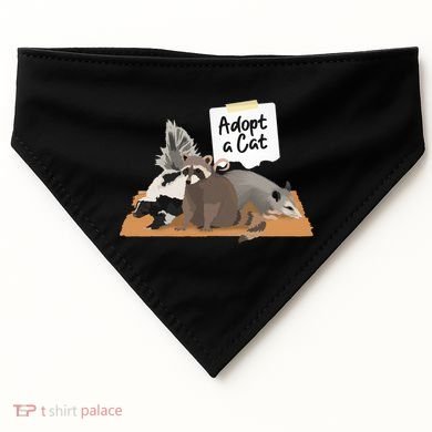 Funny Cute Adopt A Cat Skunk Raccoon Opossum USA-Made Doggie Bandana
