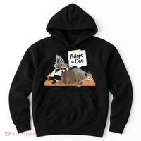 Funny Cute Adopt A Cat Skunk Raccoon Opossum Hoodie thumb 0