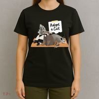 Funny Cute Adopt A Cat Skunk Raccoon Opossum T-Shirt thumb 4