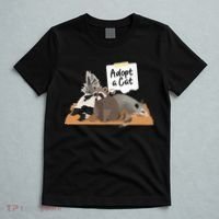 Funny Cute Adopt A Cat Skunk Raccoon Opossum T-Shirt thumb 5