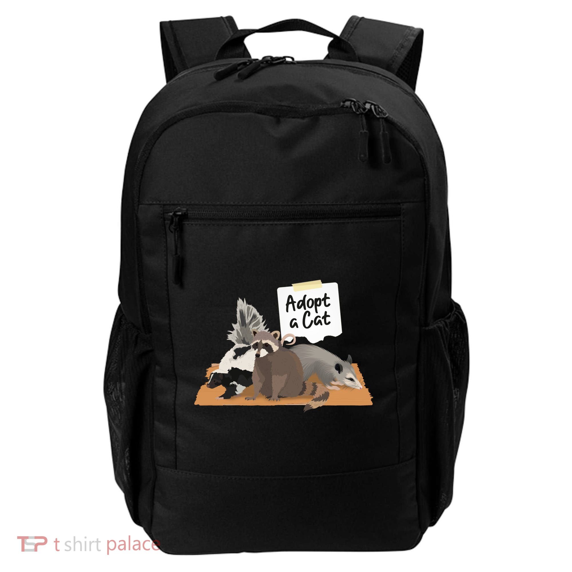 Funny Cute Adopt A Cat Skunk Raccoon Opossum Backpack