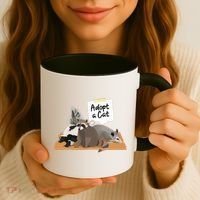 Funny Cute Adopt A Cat Skunk Raccoon Opossum Coffee Mug thumb 3