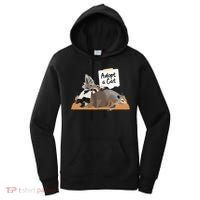 Funny Cute Adopt A Cat Skunk Raccoon Opossum Women's Hoodie thumb 0