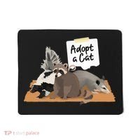 Funny Cute Adopt A Cat Skunk Raccoon Opossum Mousepad thumb 0