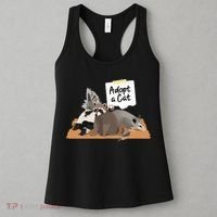 Funny Cute Adopt A Cat Skunk Raccoon Opossum Women's Tank Top thumb 3