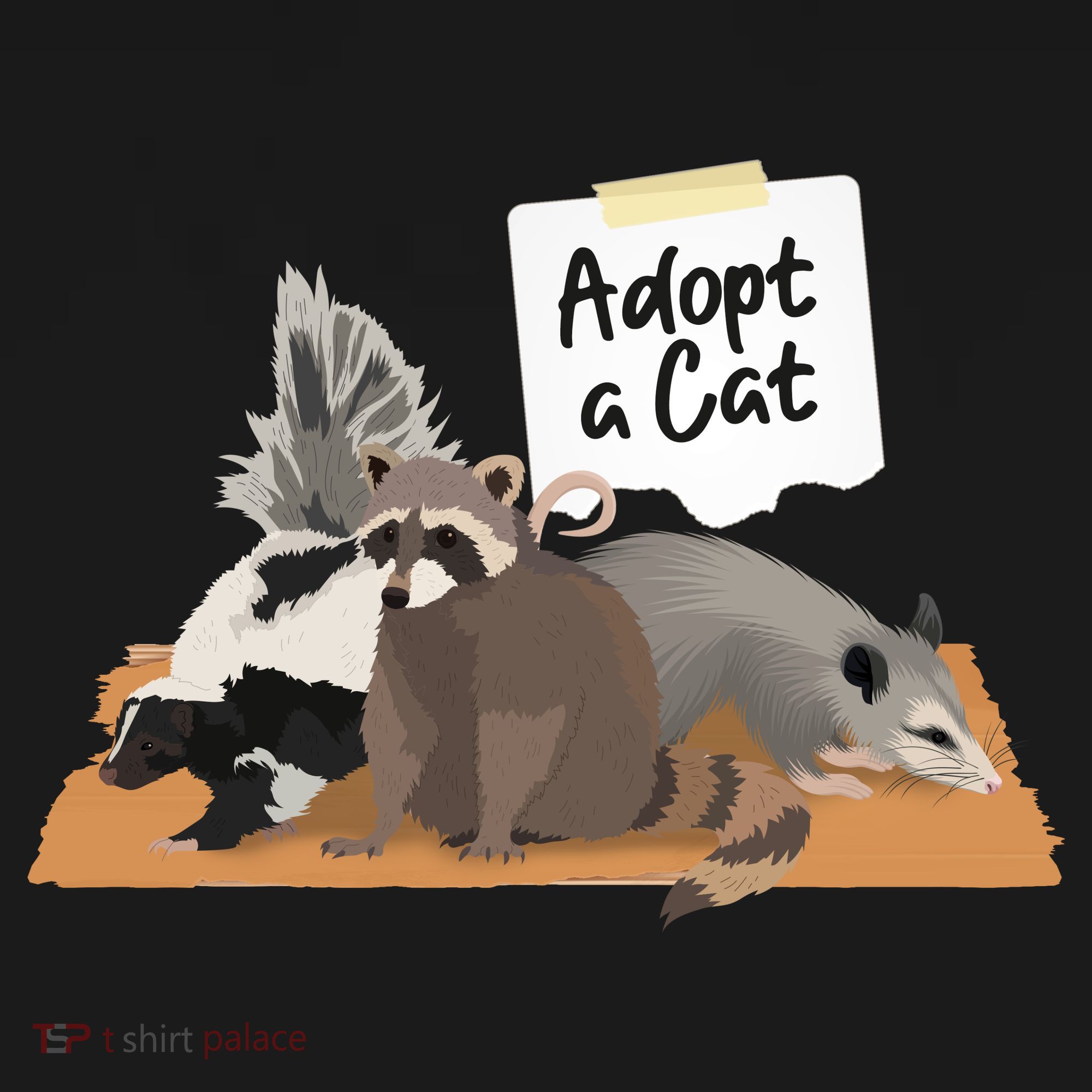 Funny Cute Adopt A Cat Skunk Raccoon Opossum Women's Tank Top