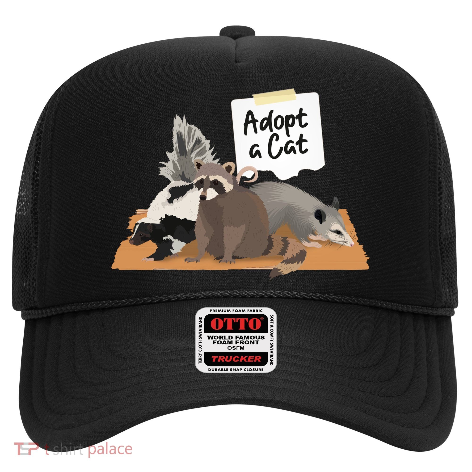 Funny Cute Adopt A Cat Skunk Raccoon Opossum Hat