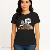 Funny Cute Adopt A Cat Skunk Raccoon Opossum Women's T-Shirt thumb 4