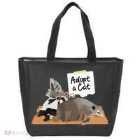 Funny Cute Adopt A Cat Skunk Raccoon Opossum Tote Bag thumb 0