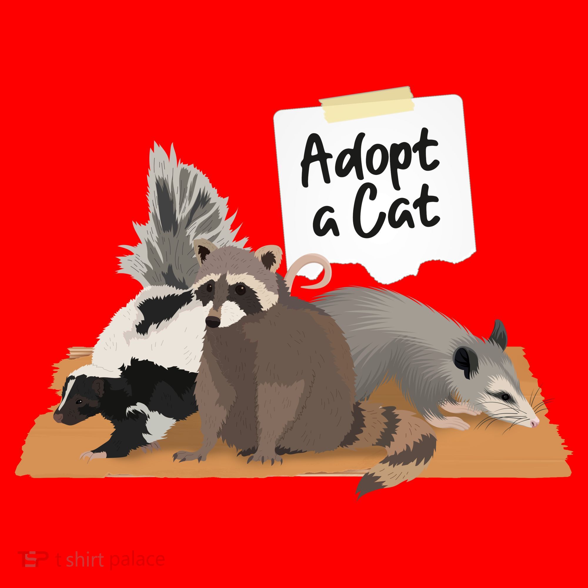 Funny Cute Adopt A Cat Skunk Raccoon Opossum Santa Hat