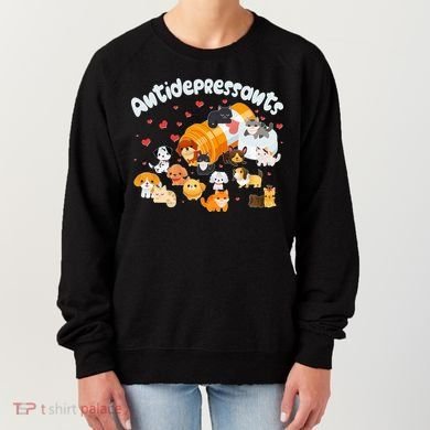 Funny Cute Antidepressants Pets Puppies And Kittens Women's Sweatshirt