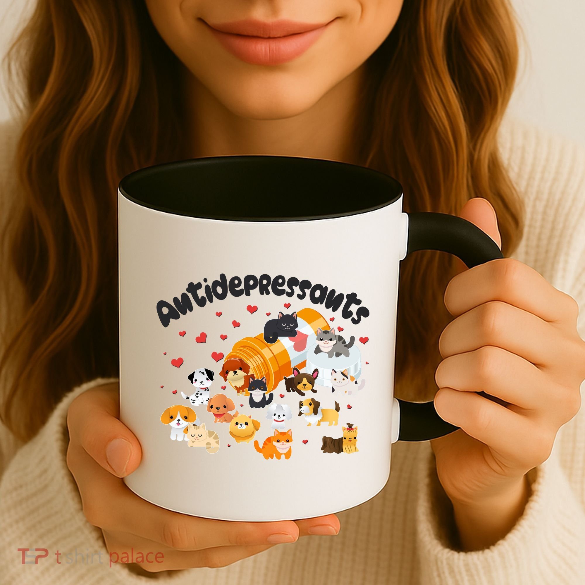 Funny Cute Antidepressants Pets Puppies And Kittens Coffee Mug