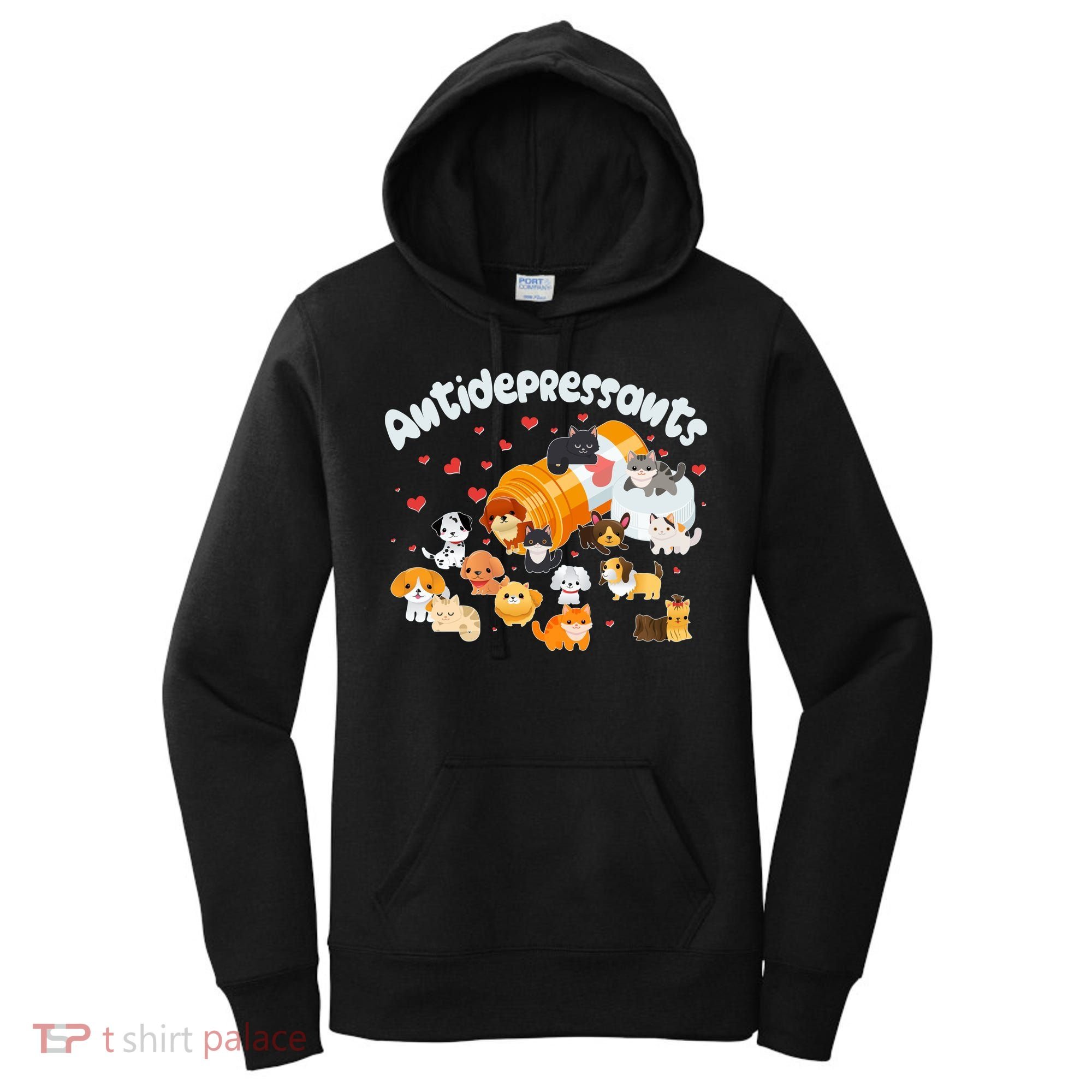 Funny Cute Antidepressants Pets Puppies And Kittens Women's Hoodie