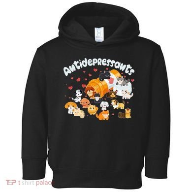 Funny Cute Antidepressants Pets Puppies And Kittens Toddler Hoodie