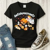 Funny Cute Antidepressants Pets Puppies And Kittens Women's T-Shirt thumb 3
