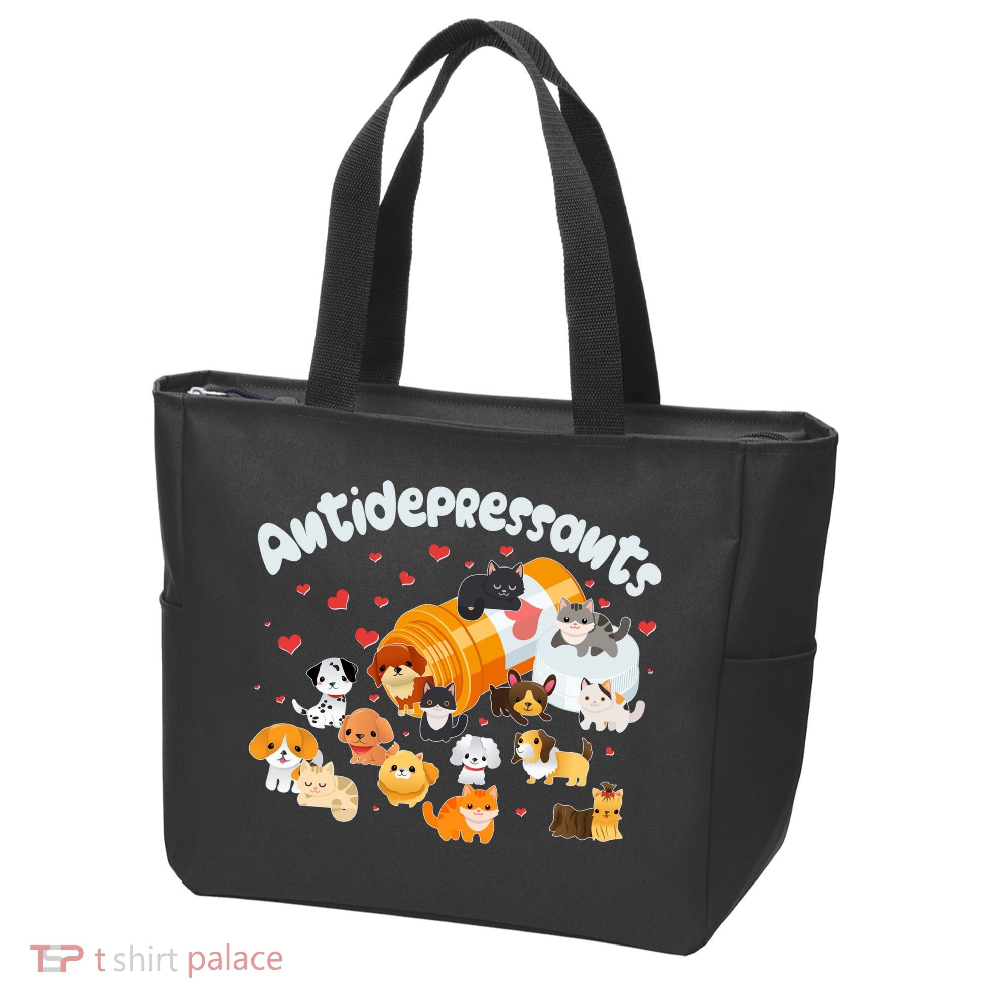 Funny Cute Antidepressants Pets Puppies And Kittens Tote Bag