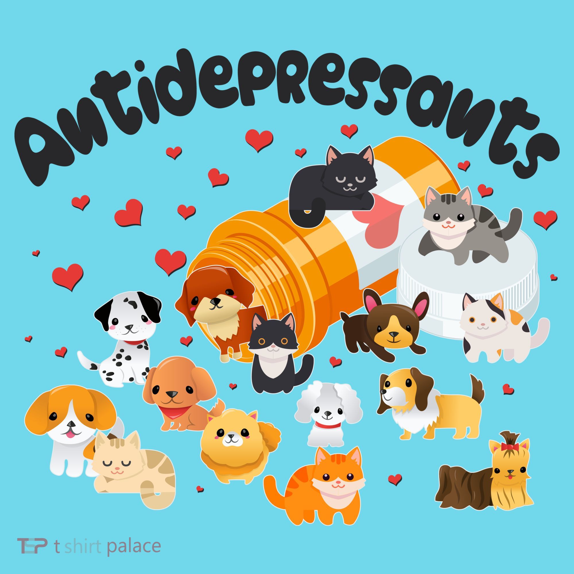 Funny Cute Antidepressants Pets Puppies And Kittens Long Sleeve Shirt