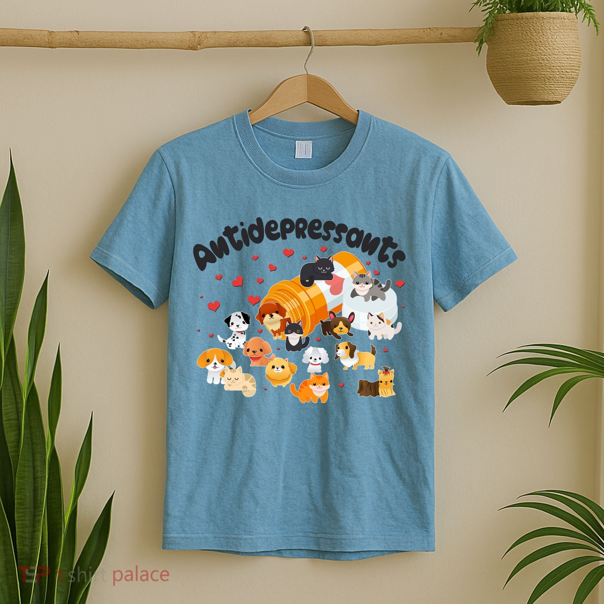 Funny Cute Antidepressants Pets Puppies And Kittens T-Shirt
