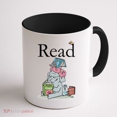 Funny Cute Animals Read Book Fan Coffee Mug back
