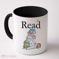 Funny Cute Animals Read Book Fan Coffee Mug thumb 0