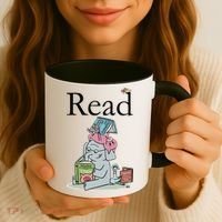 Funny Cute Animals Read Book Fan Coffee Mug thumb 3