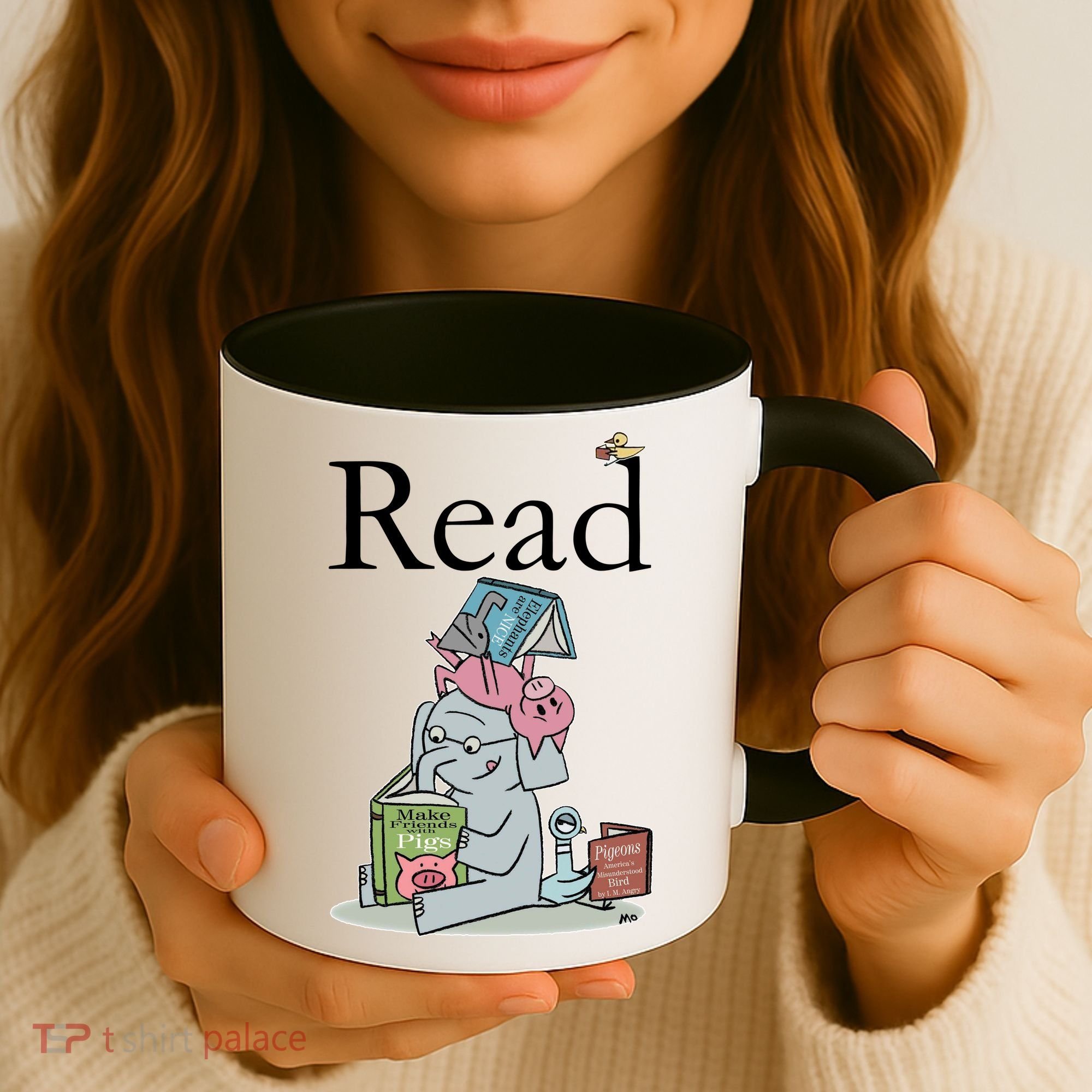 Funny Cute Animals Read Book Fan Coffee Mug