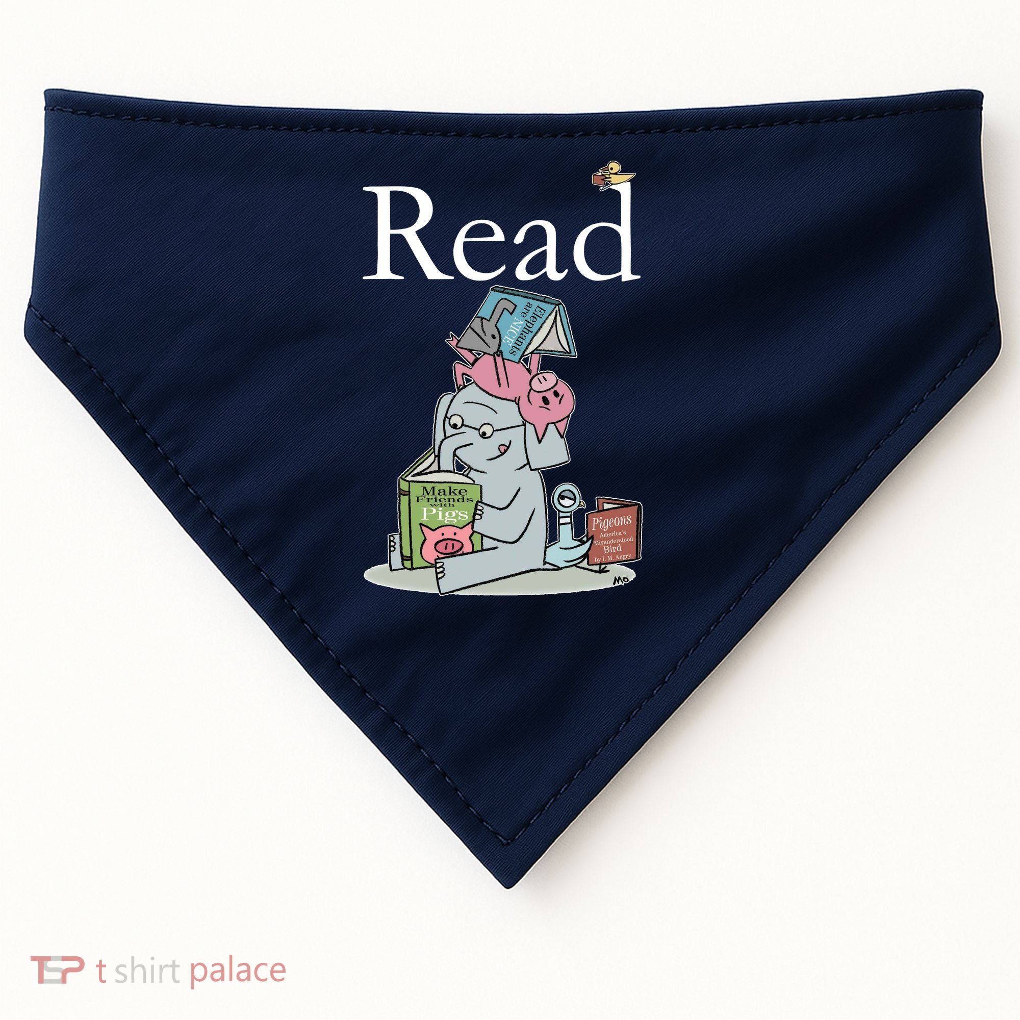 Funny Cute Animals Read Book Fan USA-Made Doggie Bandana