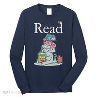 Funny Cute Animals Read Book Fan Long Sleeve Shirt thumb 0