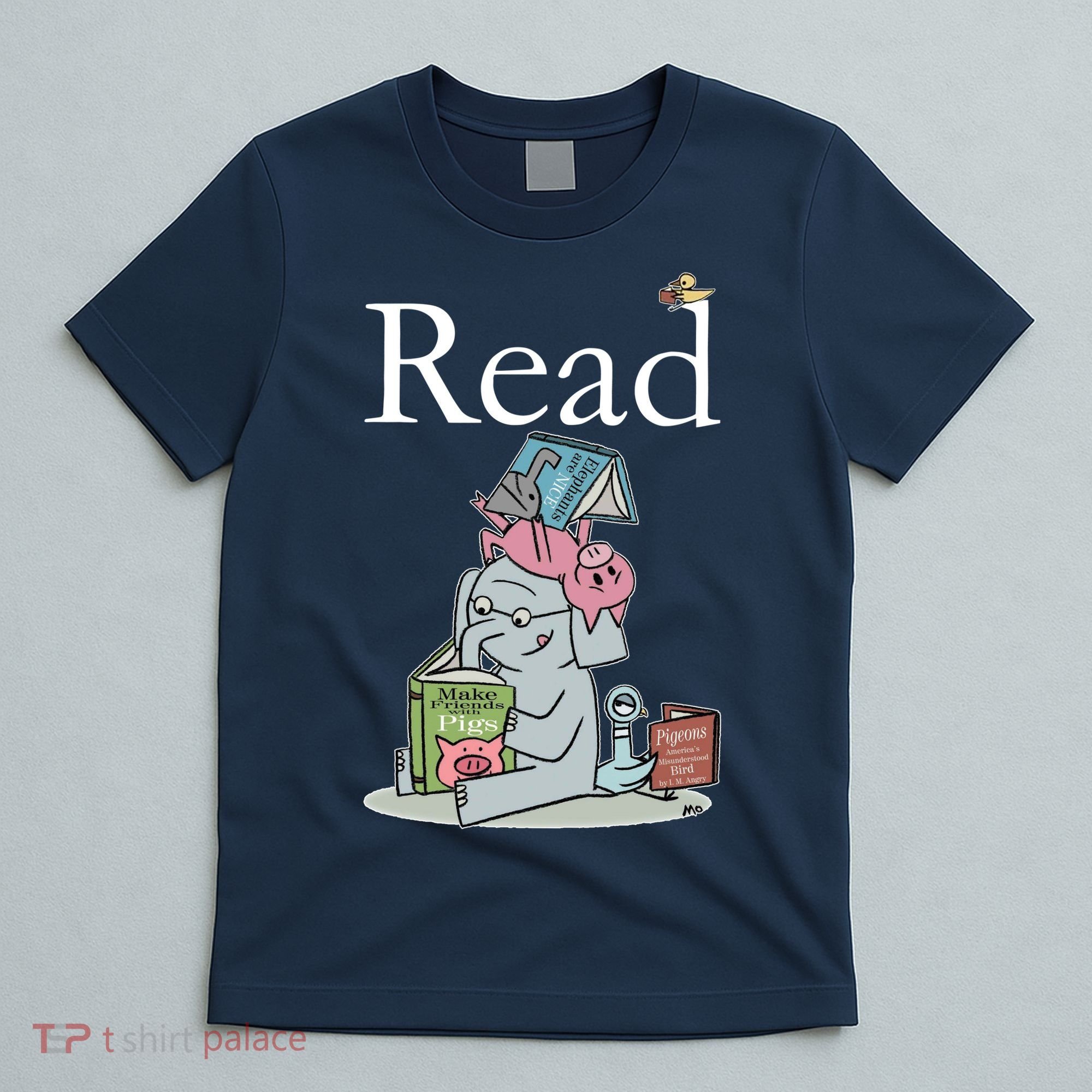 Funny Cute Animals Read Book Fan T-Shirt