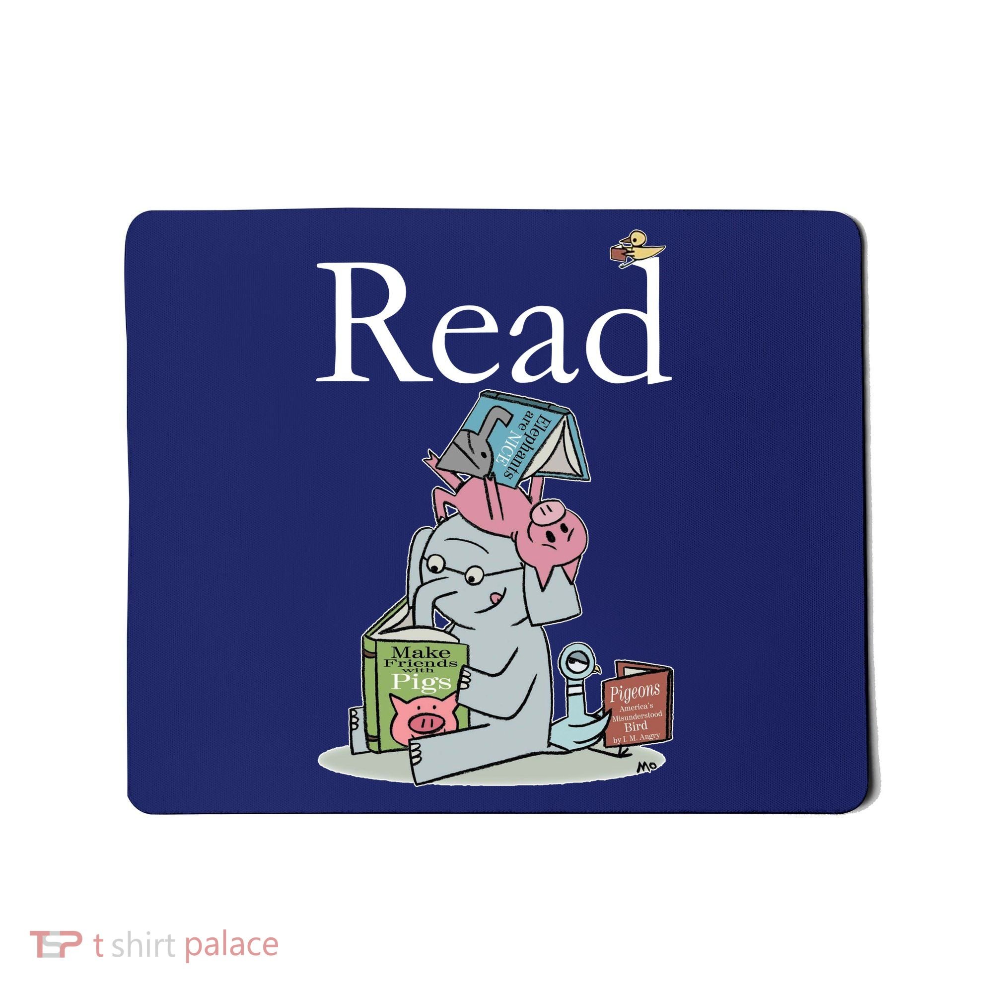 Funny Cute Animals Read Book Fan Mousepad