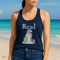 Funny Cute Animals Read Book Fan Women's Tank Top thumb 2
