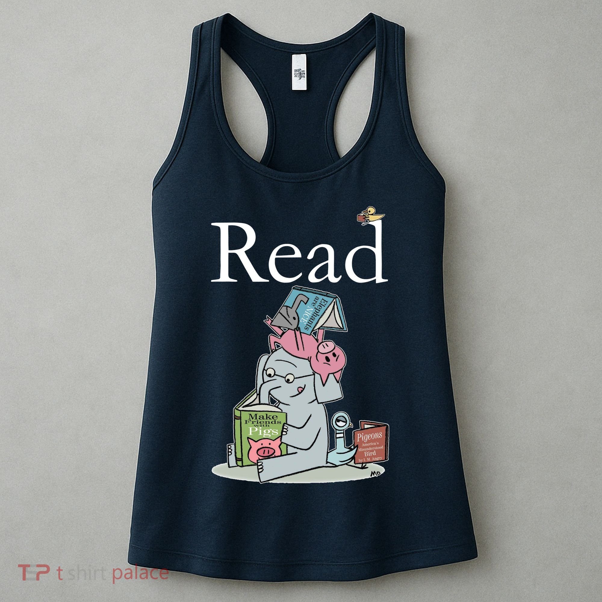 Funny Cute Animals Read Book Fan Women's Tank Top