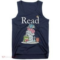 Funny Cute Animals Read Book Fan Tank Top thumb 0