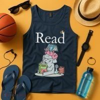 Funny Cute Animals Read Book Fan Tank Top thumb 4