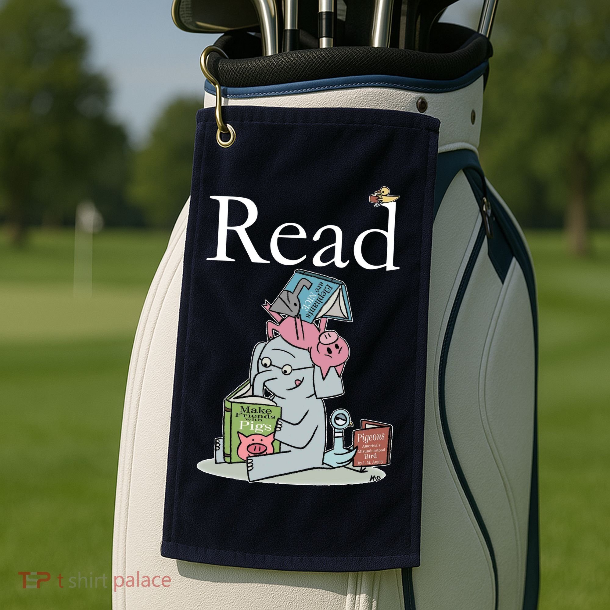 Funny Cute Animals Read Book Fan Golf Towel