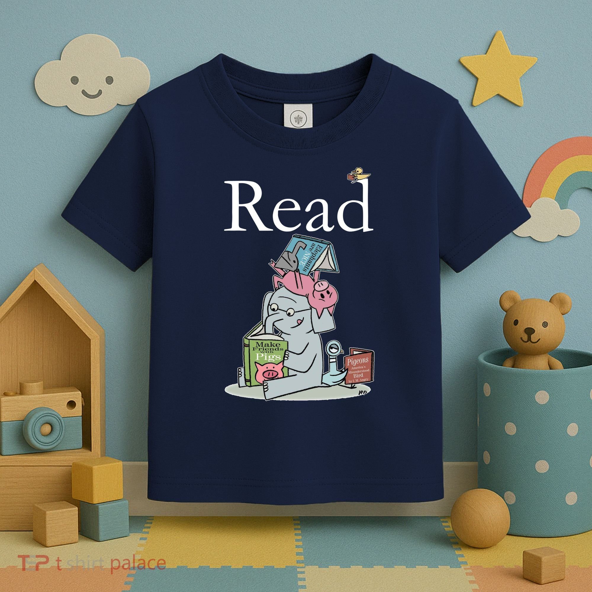Funny Cute Animals Read Book Fan Toddler T-Shirt