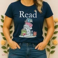 Funny Cute Animals Read Book Fan Women's T-Shirt thumb 2