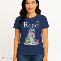 Funny Cute Animals Read Book Fan Women's T-Shirt thumb 4