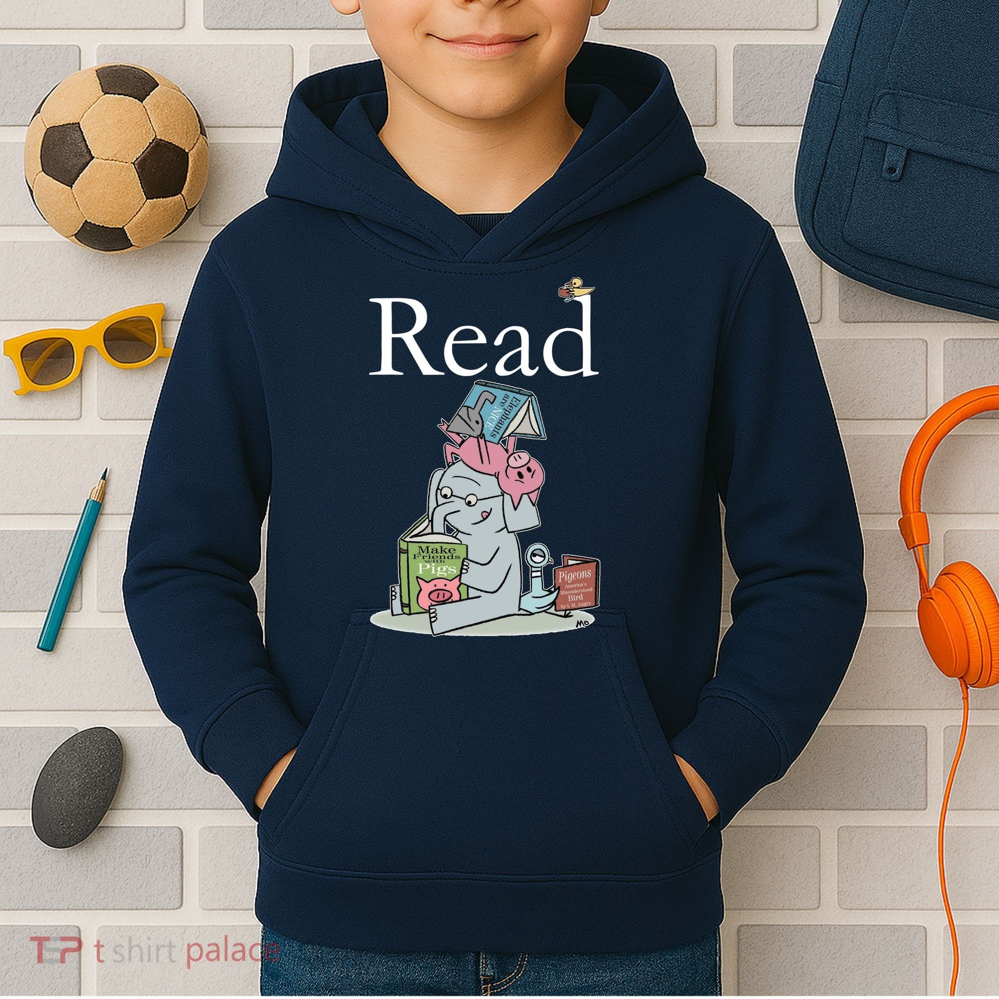 Funny Cute Animals Read Book Fan Kids Hoodie