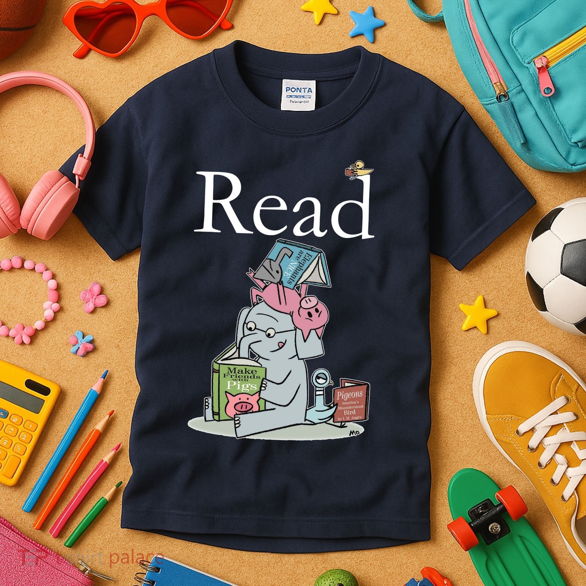 Funny Cute Animals Read Book Fan Kids T-Shirt