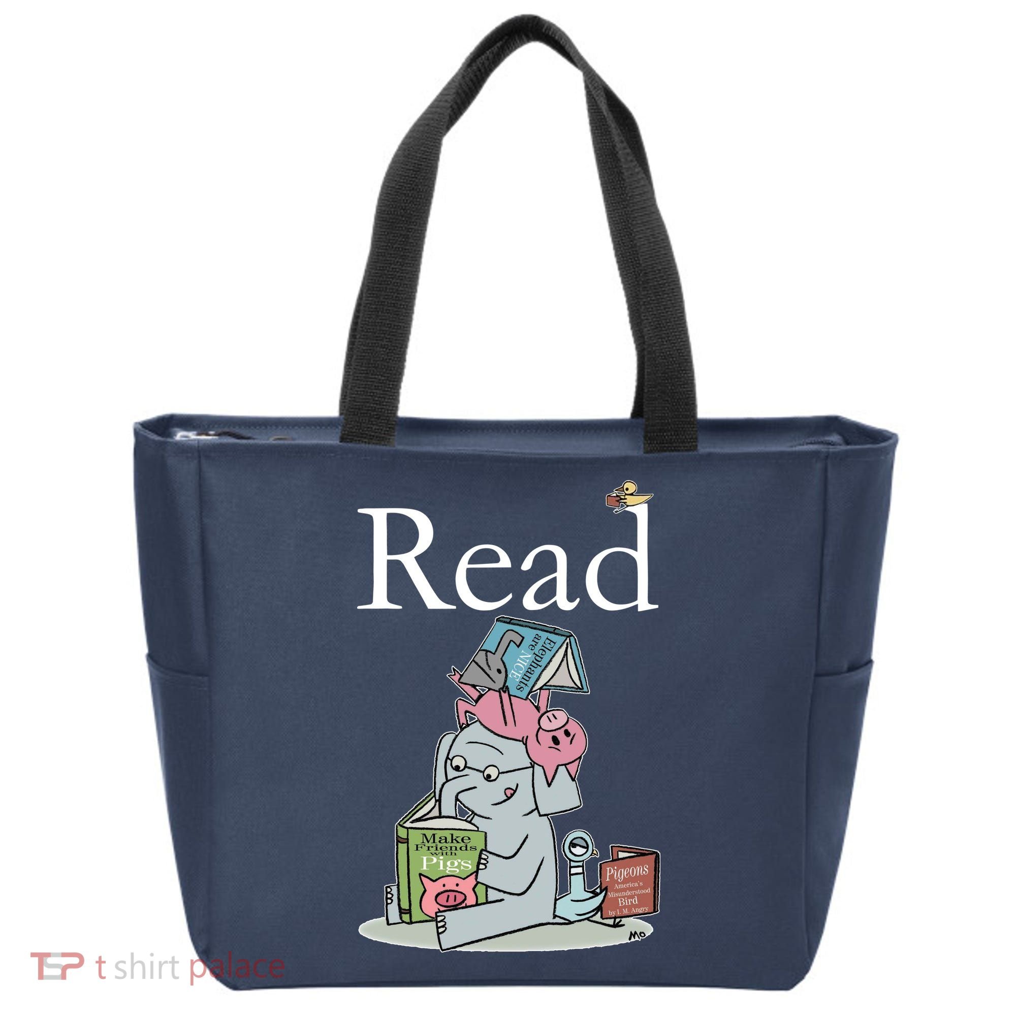 Funny Cute Animals Read Book Fan Tote Bag