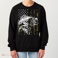 Fishing Camouflage American Flag Fisherman Women's Sweatshirt thumb 0