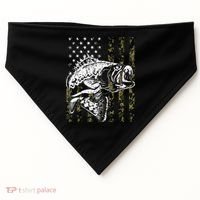 Fishing Camouflage American Flag Fisherman USA-Made Doggie Bandana thumb 0